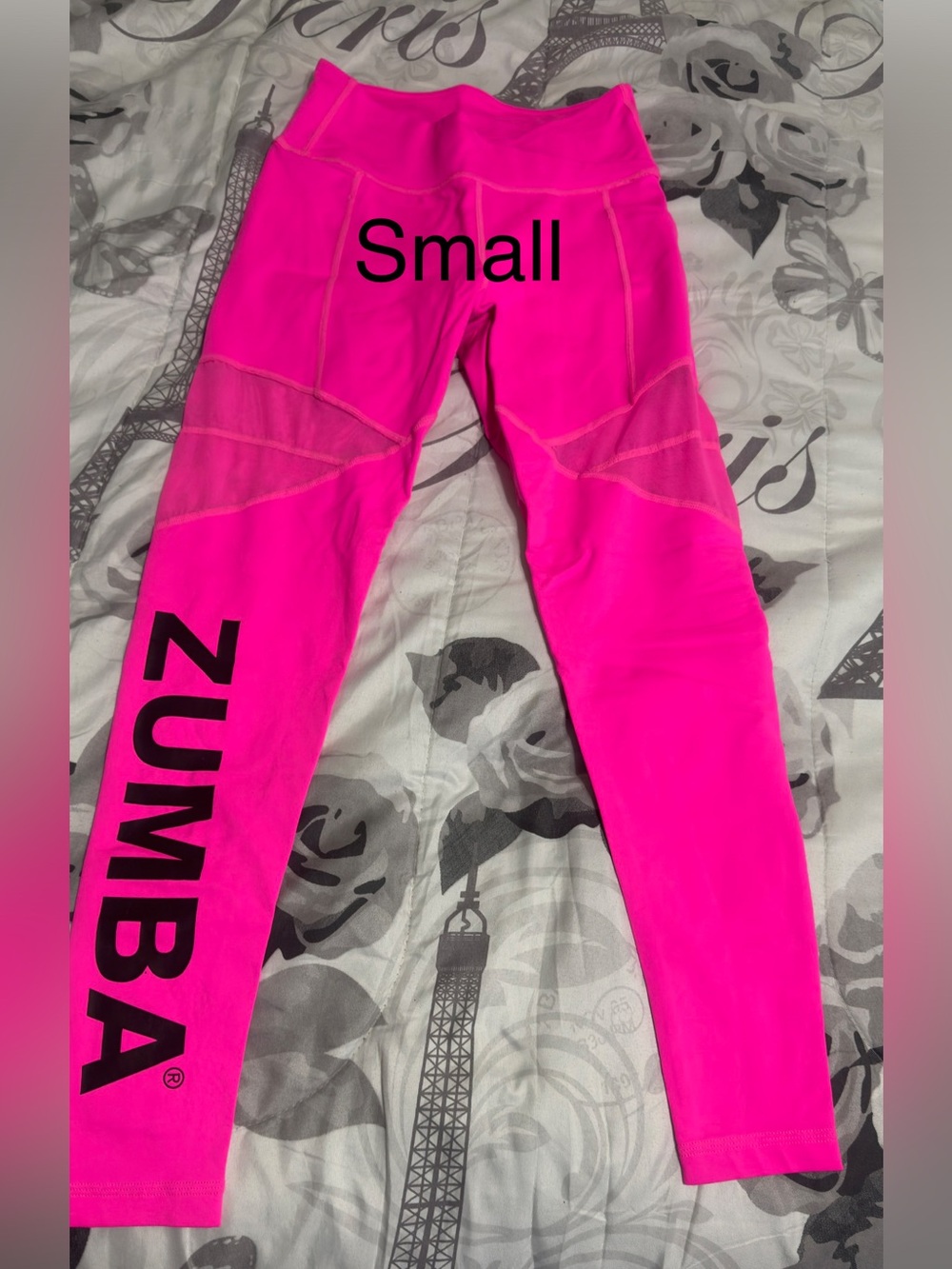 Zumba Fitness Hot Pink Leggings with Black Logo